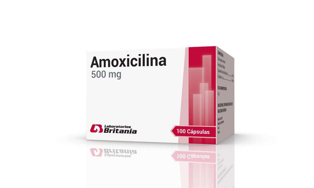 agua sociedad Descarga Amoxicilina 500 Mg Cápsulas Caja 100 - Laboratorios Britania
